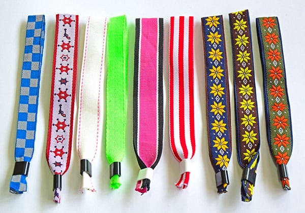 Fabric Pre-Woven Wristbands