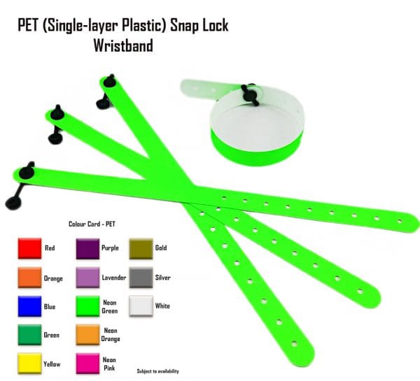 PET Snap-lock Wristbands