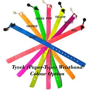 Tyvek (Synthetic Paper Type) Snap-lock Wristbands